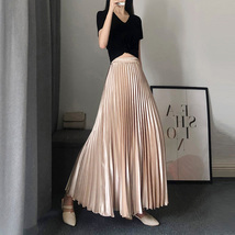  Black Pleated Long Skirt Womens Pleated Skirt Outfits Plus Size - Dressromantic image 4