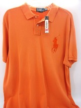 Polo Ralph Lauren Big Pony Orange Men&#39;s Golf Shirt #3 Large Custom Fit NOS - $32.07