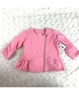 New Cuddle Bear Peach Side Zip Jacket Sz 6 Mos Infant Girls  Cotton Reta... - $12.20