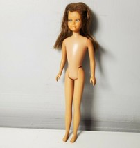 Vintage 1963 Barbie Skipper Doll Blue Eye Brunette Hair Bangs Nude Straight Leg - $39.59
