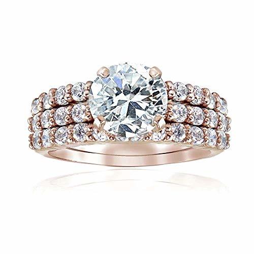 14K White Gold Plated Women's Round Diamond Engagement Promise Wedding Band Ring