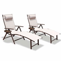 Sun Aluminum Outdoor Folding Reclining Adjustable Patio Chaise Lounge  - $337.99