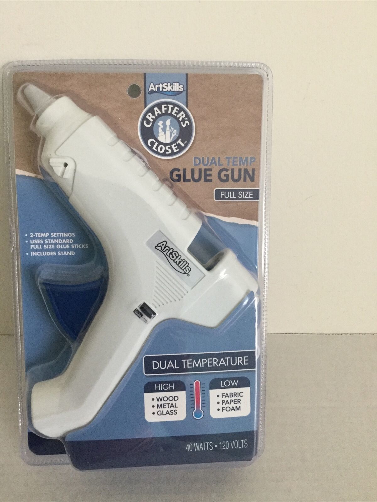 Artskills DUAL TEMP GLUE GUN 40W 120V ART CRAFTS FULL SIZE Includes Stand Glue Guns & Sticks