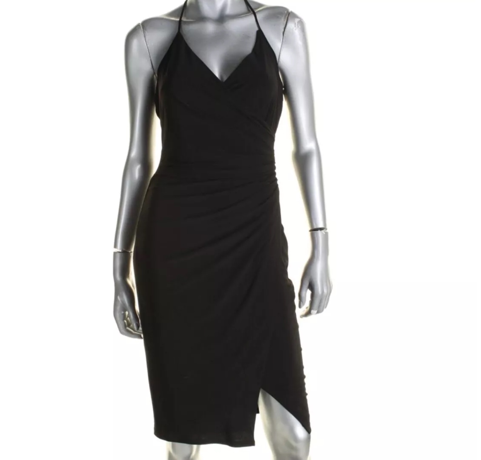 NEW LAUNDRY by SHELLI SEGAL Size 12 Women’s Black Ruched Waist Dress ...