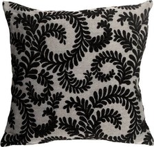 Pillow Decor - Brackendale Ferns Black Throw Pillow  - SKU: SD1-0001-05-22 - $59.95