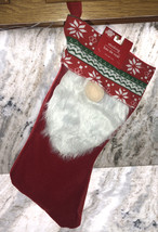 Gnome Christmas Stocking 18” Red/Multicolor-Brand New-SHIPS Same Business Day - $12.75