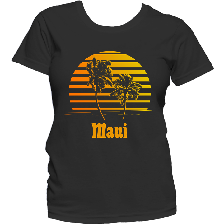 Maui Hawaii Sunset Palm Trees Beach Vacation T-Shirt - T-Shirts, Tank Tops