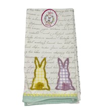 Happy Easter Set of 2 Kitchen Towels Bunnies 20x28 in NWT - $15.84