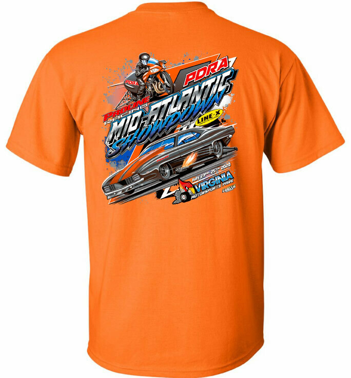 PDRA 2020 Mid-Atlanta Show Down at VA Motorsports on a large orange tee ...