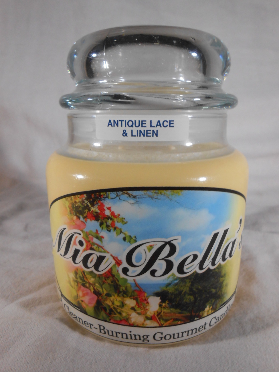 FRESH SCENTED CANDLE Jar LAUNDRY LINEN BREEZE Natural Wax Mia Bella's