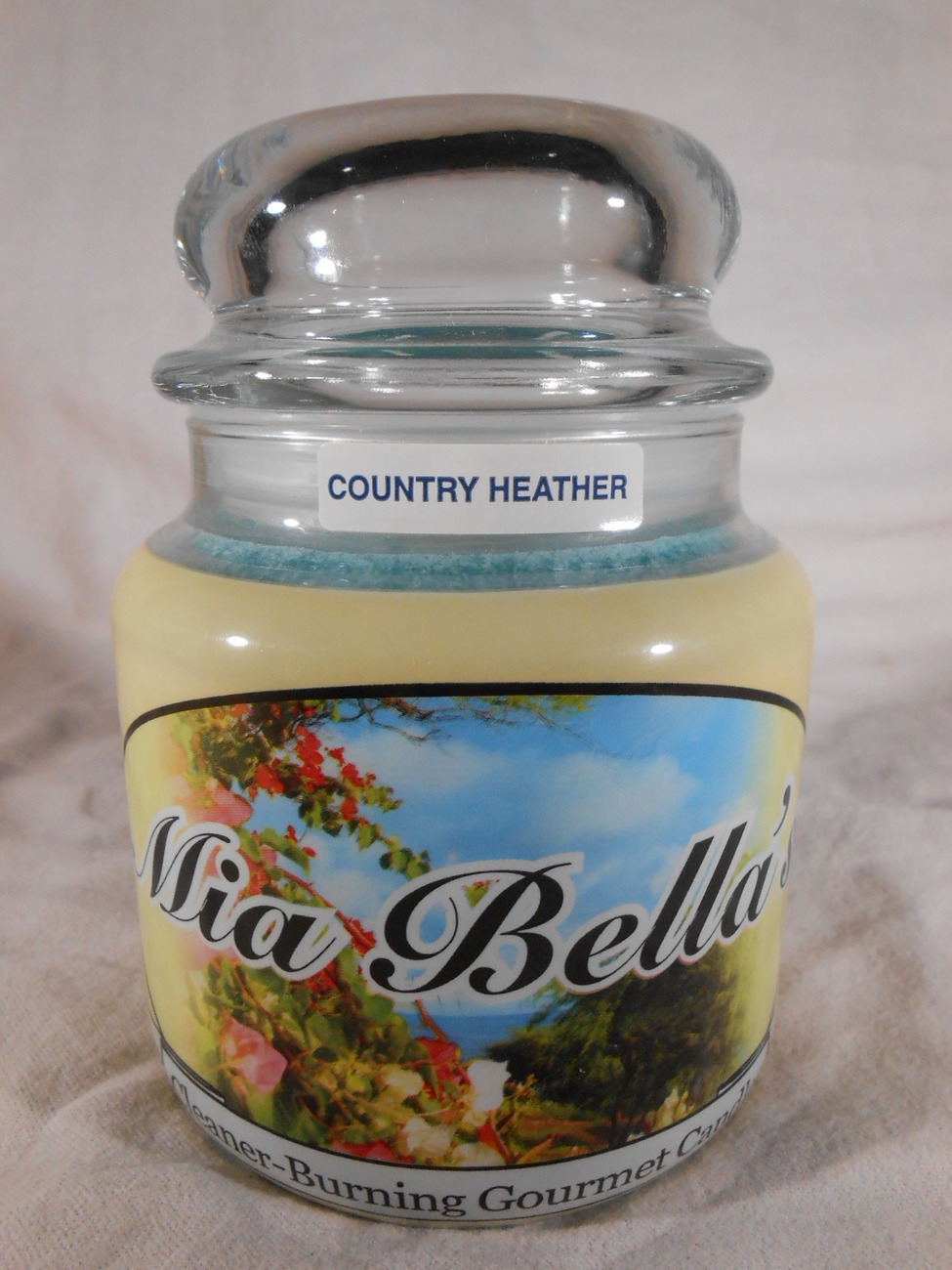 FRESH SCENTED CANDLE Jar LAUNDRY LINEN BREEZE Natural Wax Mia Bella's