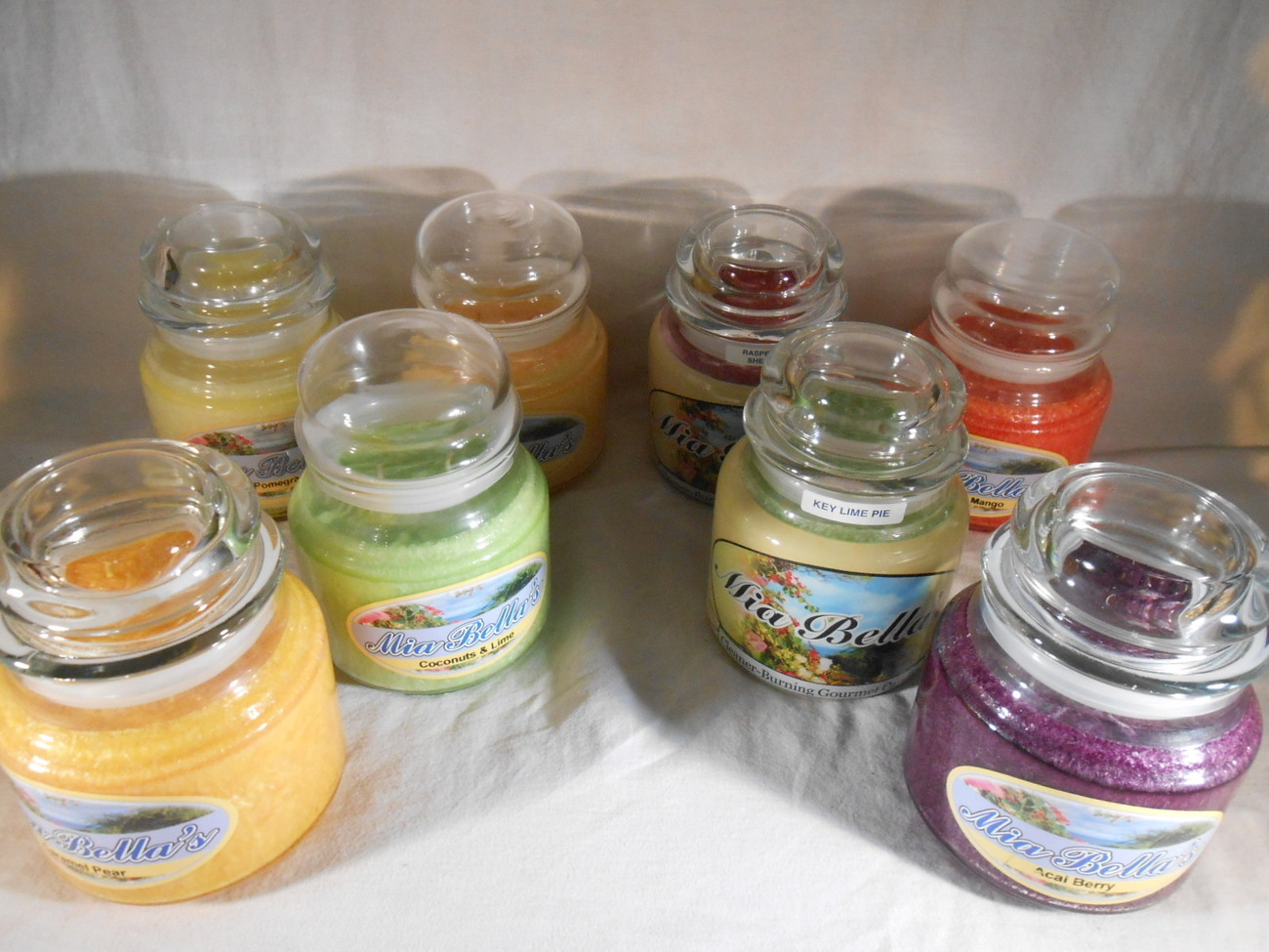 FRUIT SCENTED Jar CANDLE Berry Pear Mango Lime Raspberry NATURAL WAX