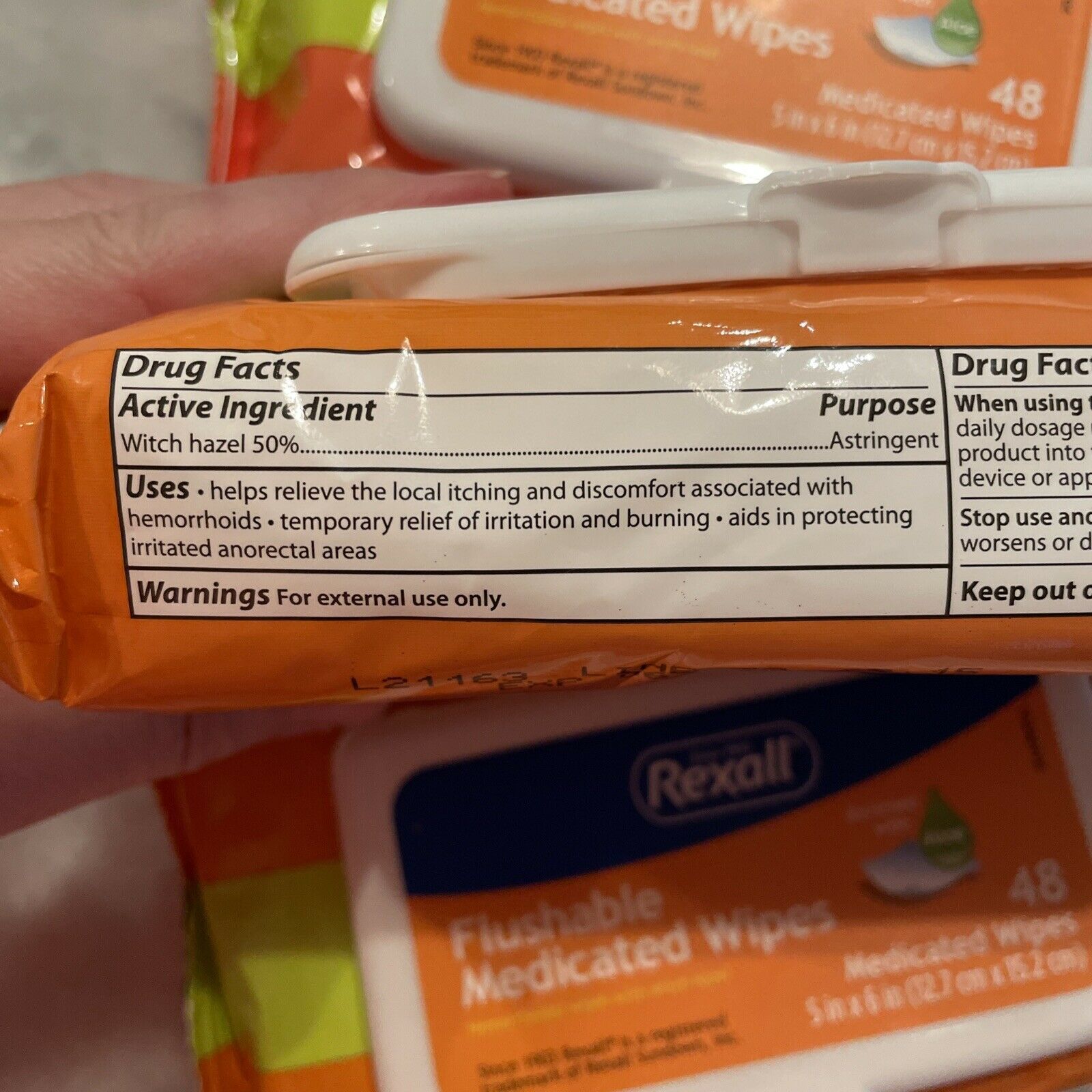 3X Flushable Rexall Hemorrhoidal Medicated Wipes 48 Count 144 Total EXP