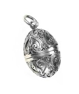  Gerochristo 3464 -  Sterling Silver Ornate Egg Locket Pendant  - $185.00