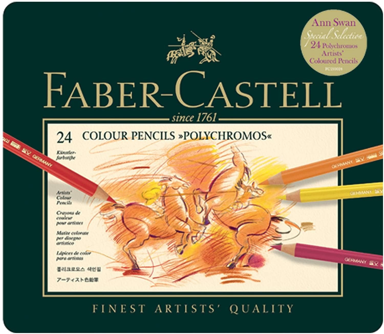 Faber-Castell Polychromos Tin of 24 Colour Pencils (Ann Swan Selection) FC210024