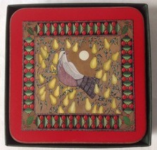 Set of 6 Royal Table Christmas Coasters Partridge in a Pear Tree England Cork - $18.95