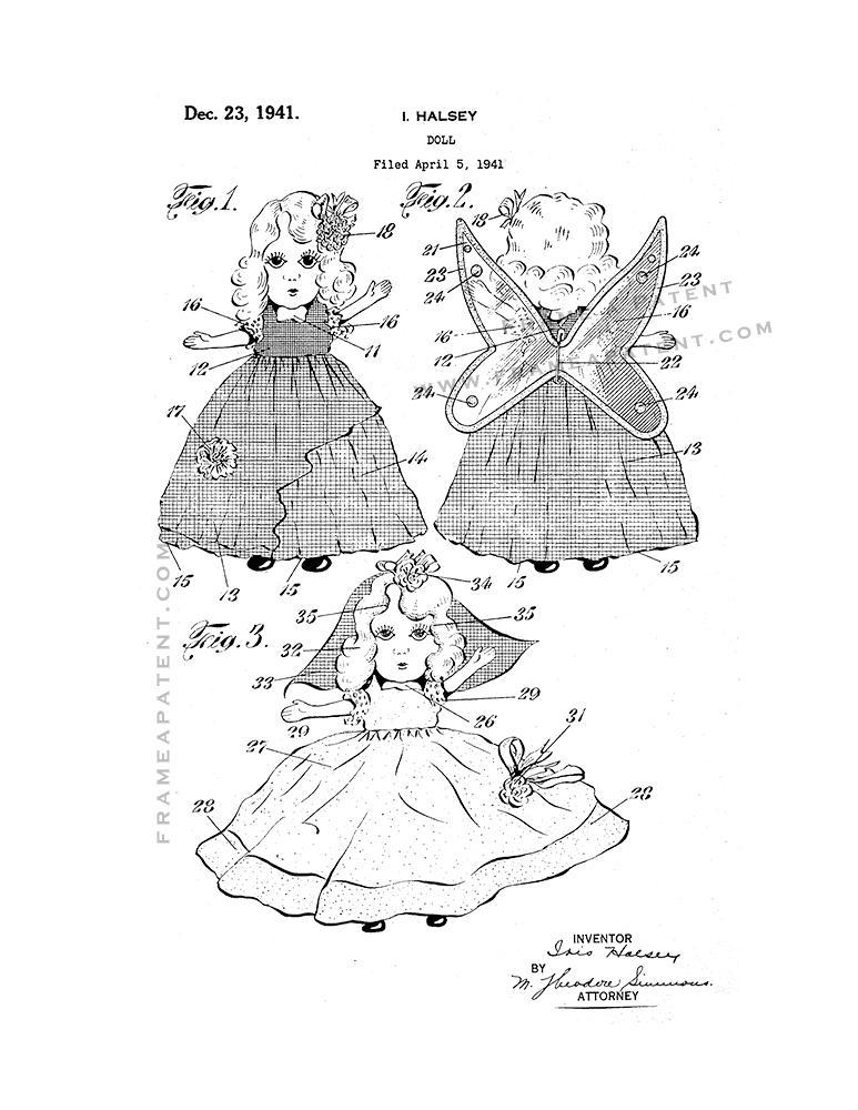 Doll Patent Print - White