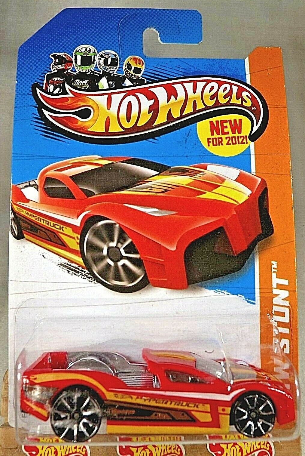 2012 Hot Wheels #13 HW Stunt-New Model HYPERTRUCK Red-Flt Blk Base w ...