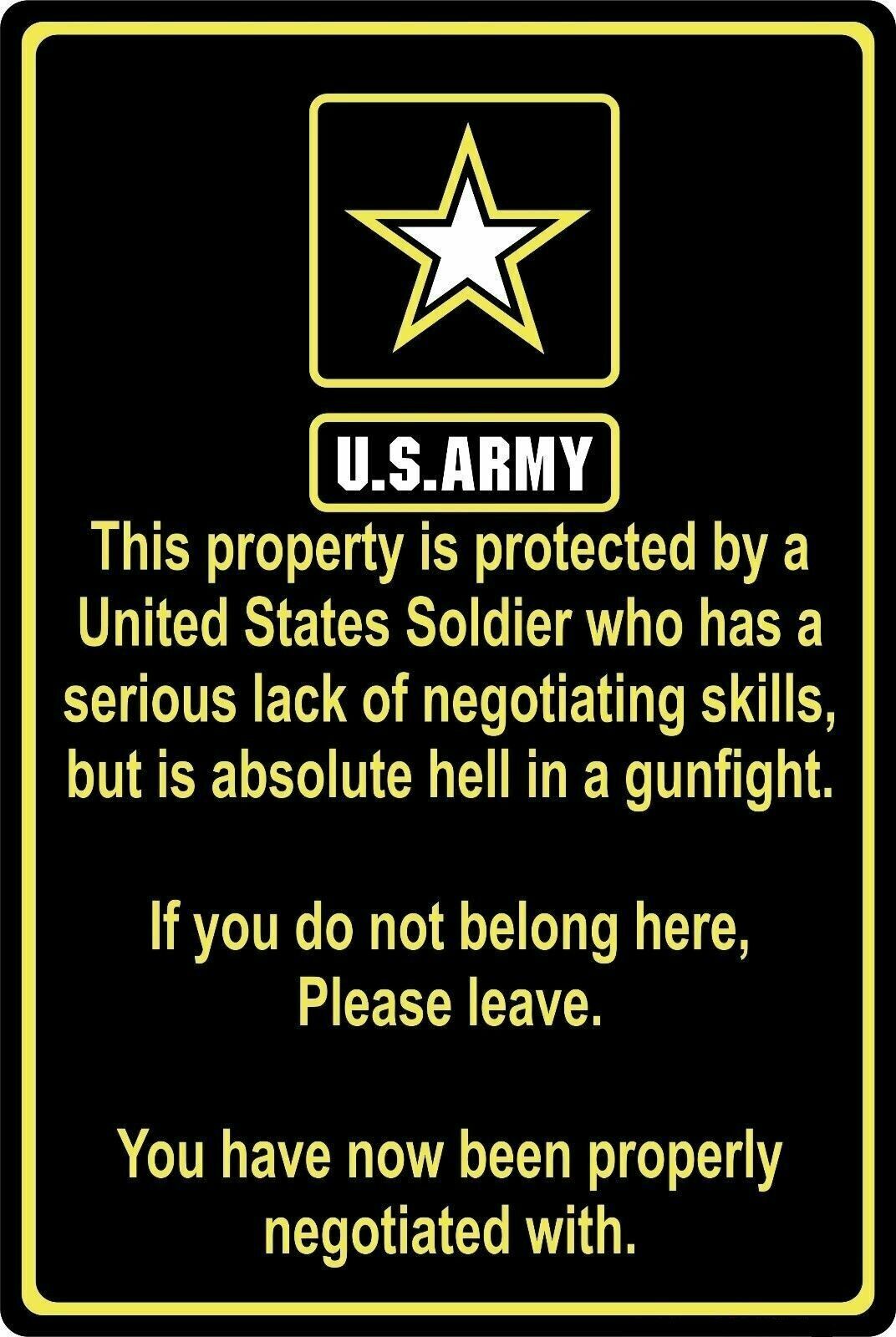 Funny Tin Sign - US ARMY | Wall Decor, bed, bath - Plaques & Signs