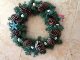 Starfish and pine cone green wreath 24&quot; - $39.99