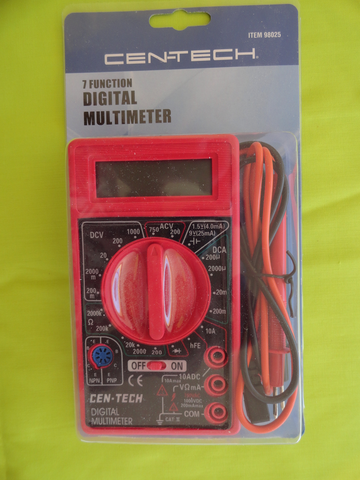 Cen-tech Digital Multimeter 7 Function NIP AC/DC Voltage measurements