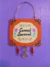 UNIQUE MANTRA INSPIRATIONAL/MINDFUL WALL PLAQUE/HAND PAINTED/WIRE/BEAD/S... - $15.00