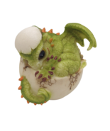 Adorable Big Eyed Green Baby Dragon Hatching From Egg Figurine B New 71964 - $13.57