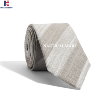 Medieval Epic Textured Tan White Stripes Tie