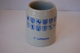 Vintage Beer Bier Stein Mug Barware Lufthansa 0.3L Ceramic Shields Crests - £10.85 GBP