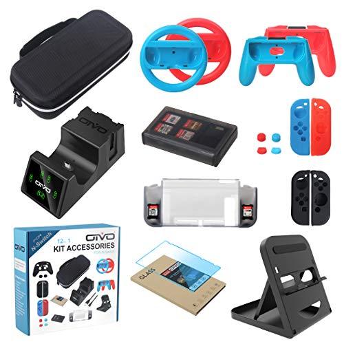 Bundle Accessories Kit for Nintendo Switch, OIVO 12 in 1 Accessory Kit