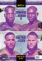 UFC 286 Poster Leon Edwards VS Kamaru Usman MMA Event Fight Card Art Print - $11.90+