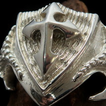 Excellent crafted Sterling Silver Men's Knight Ring Templar Cross - $66.00
