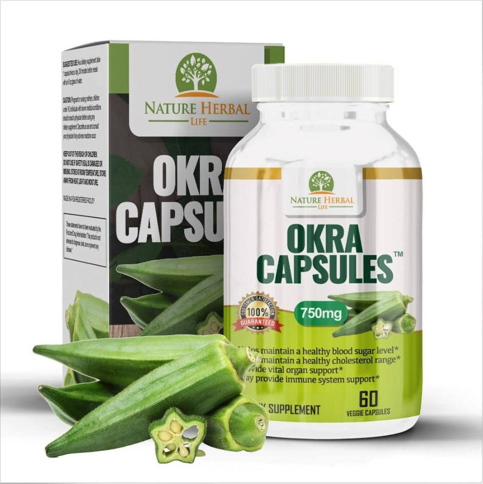 OKRA CAPSULES. Whole Body Wellness and Blood Sugar Support Supplement