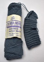 Vintage Columbia-Minerva Featherweight Worsted Wool Yarn-Partial Skein Gray - $6.60