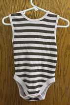 Old Navy Pink and Brown Stripe Sleeveless One-Piece - Size 6-12 Months G... - $5.99