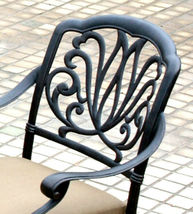 Outdoor patio bar stool swivel Elisabeth cast Aluminum furniture Bronze image 4