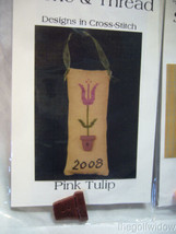 3 Stone &Thread Pink Tulip - Snowflake - Hoppity Cross Stitch Patterns - Buttons image 2