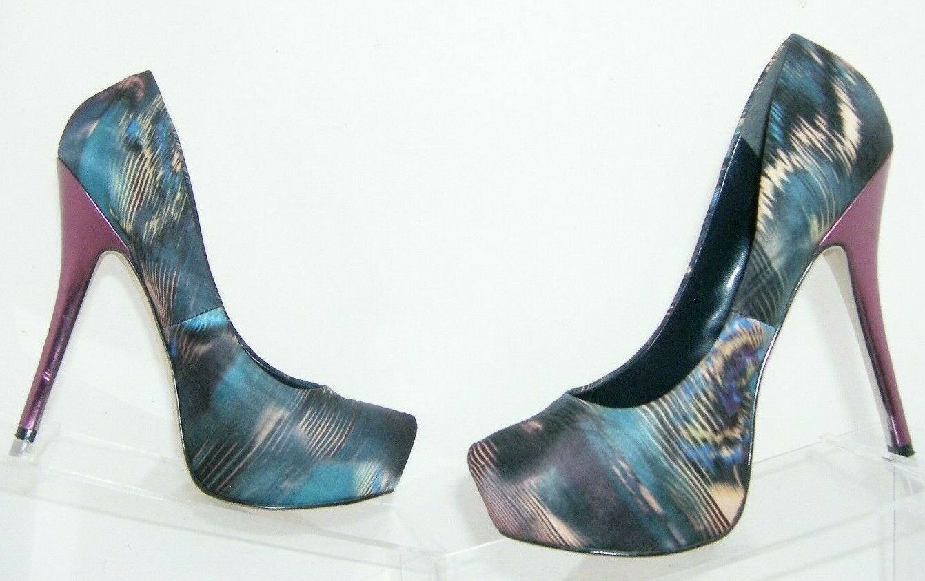 green multi colored heels