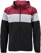 Men’s Red Label Hooded Nylon Zip Up Lightweight Athletic Windbreaker Rain Jacket