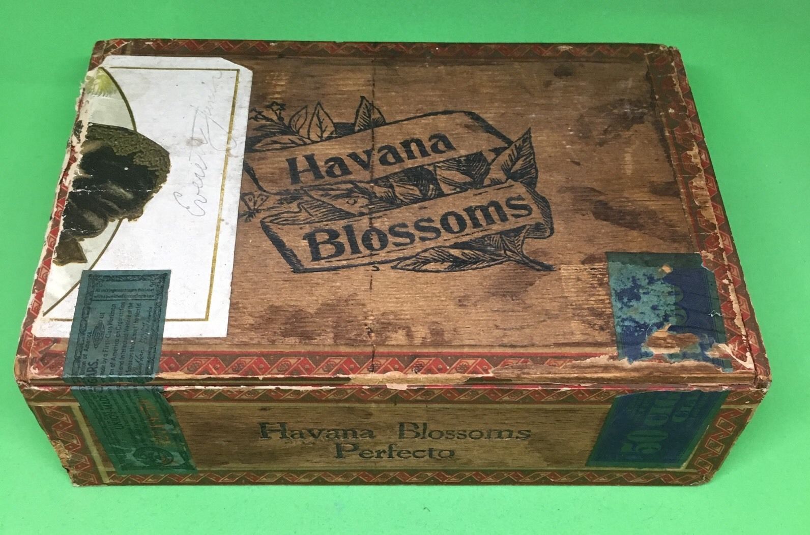 Vintage Havana Blossoms Wooden Cigar Box and similar items