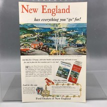Vintage Magazine Ad Print Design Advertising Ford Automobiles New England - $12.86