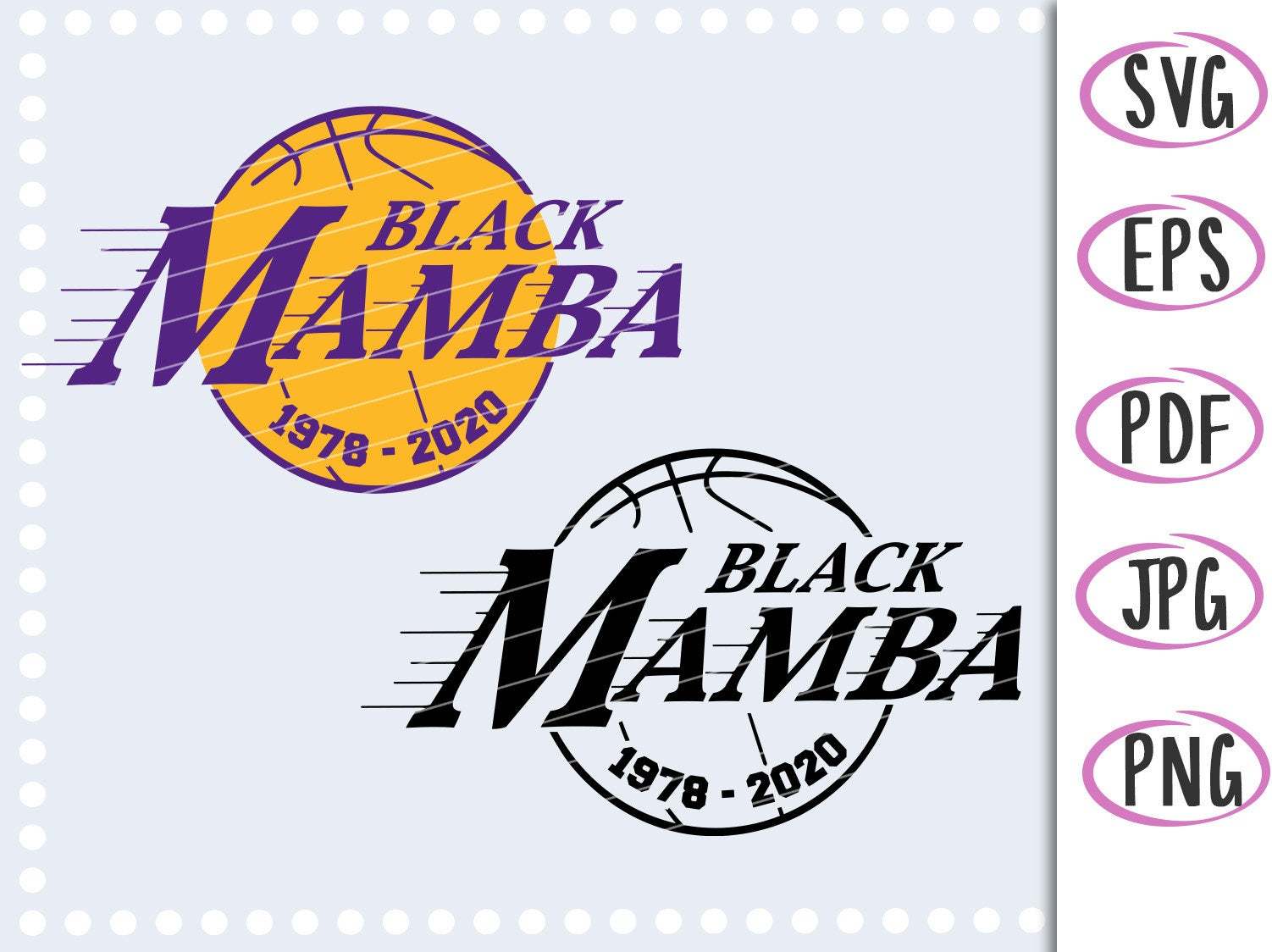Kobe Bryant svg png Black Mamba Memorial Design. Kobe svg ...
