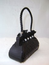 Black Sequined Purse Money Bank  Handbag Poly Stone Top Slot Cash Savings Ladies image 1