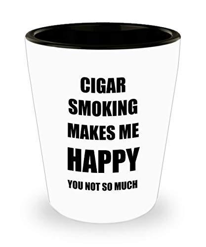 Cigar Smoking Shot Glass Shotglass Lover Fan Funny Gift Idea for Liquor Lover Al