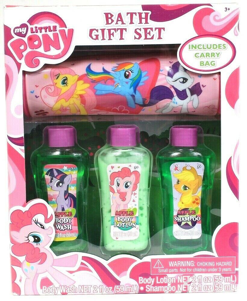 My Little Pony Apple Body Wash Lotion Shampoo & Carry Bag Bath Gift Set ...