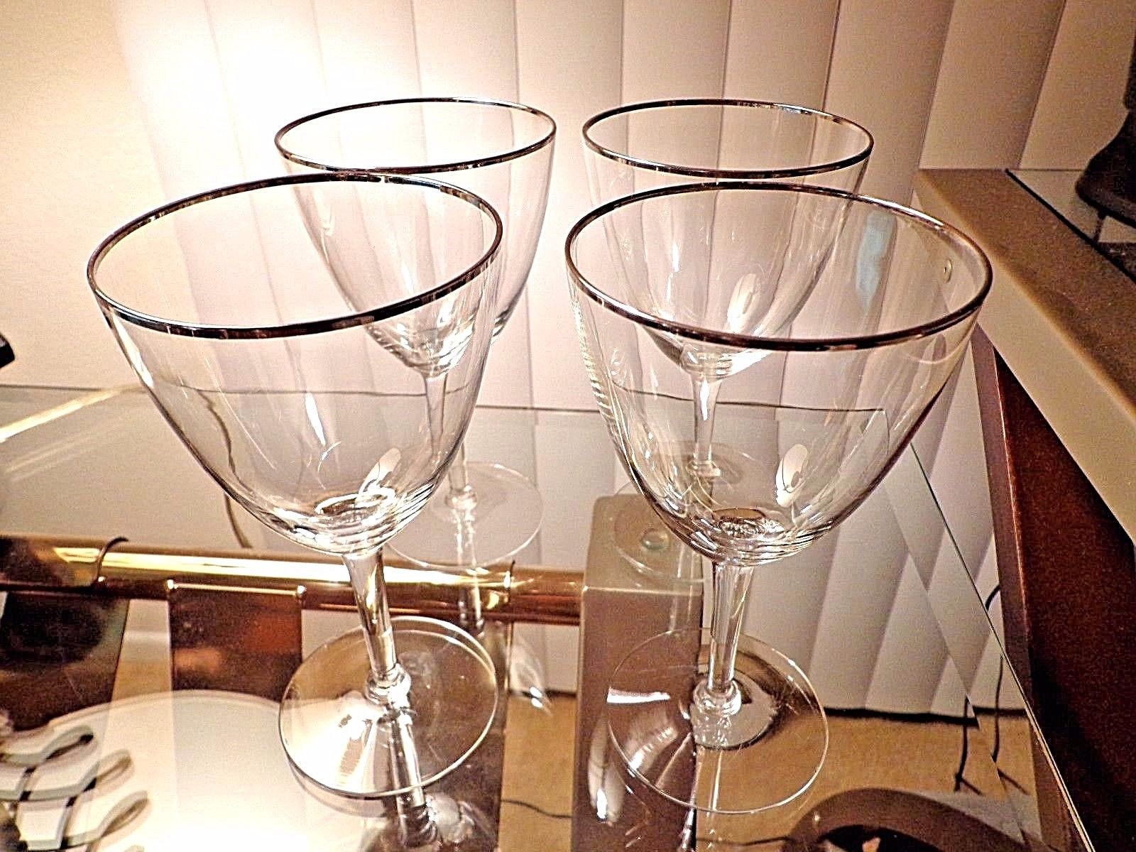 Vtg Glass/es Tiffin Franciscan Madeira Blue Crystal 5 & 1/2" T Water Wine Goblet 