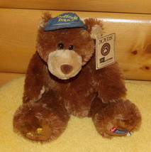 Boyds Baby Soft Brown 10&quot; Bear Wears Daffodil Days Cap -American Cancer ... - $6.59