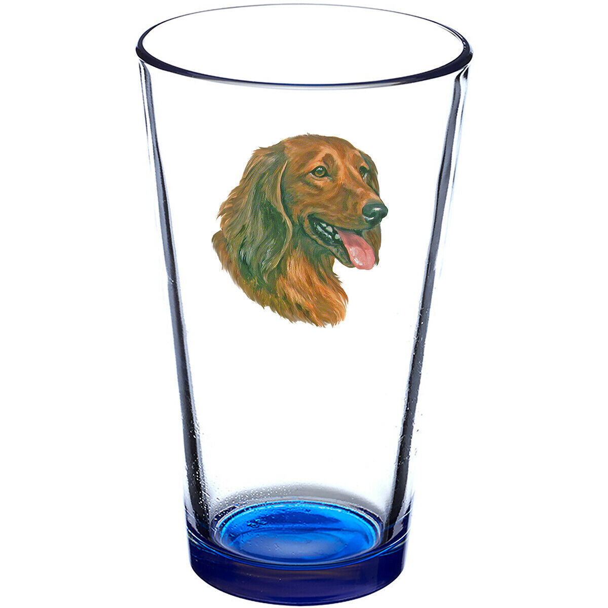 Dachshund Longhaired Red 16oz Tavern Glass