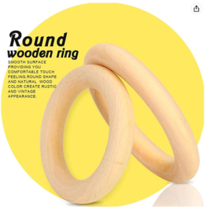 50 Unfinished Wooden Rings for Craft, Ring Pendant & Jewelry Making, 5 Sizes image 5
