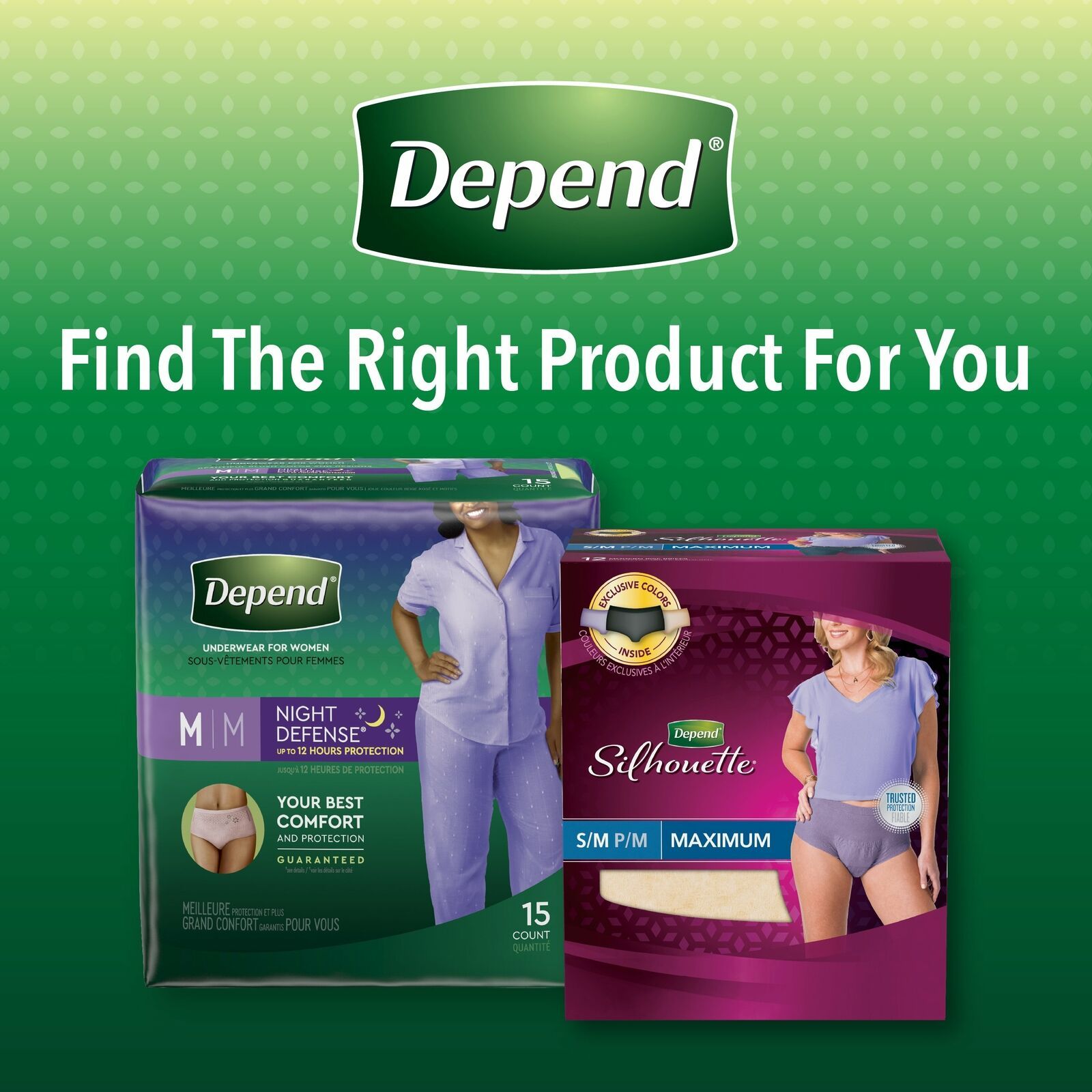 Depend Night Defense Incontinence Underwear for Women Overnight Medium